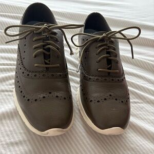 Cole Haan Dark Green Perforated Sneakers